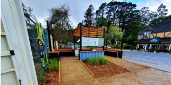 Pop-up park with outdoor seating