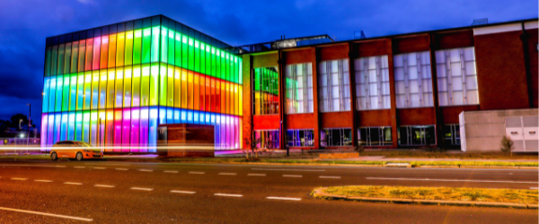 Photo of Broadmeadows Glass Box building at night