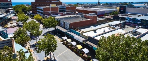 Aerial photo of outdoor dining area in Frankston