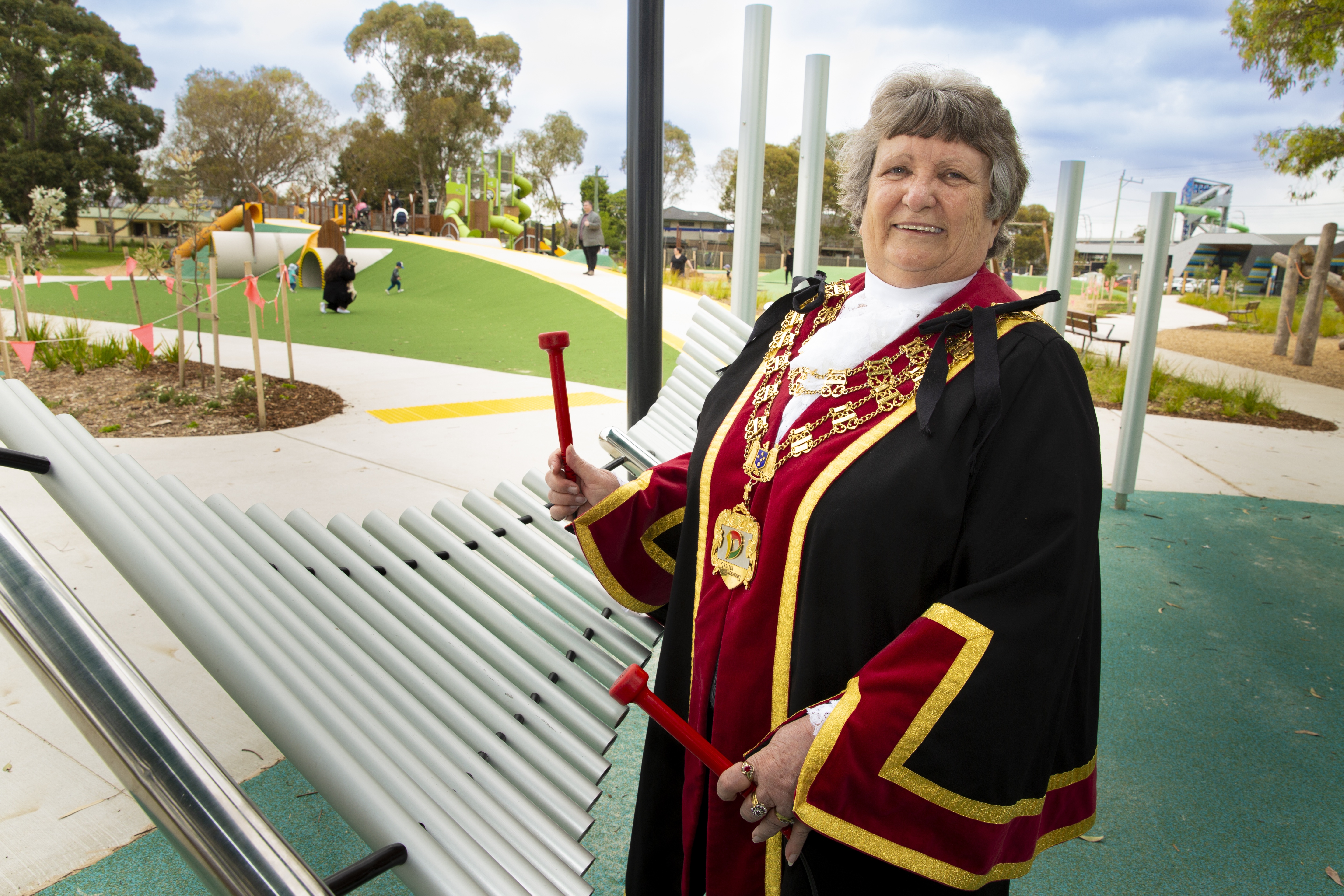 Mayor Angela Long at opening of the All Abilities Playground