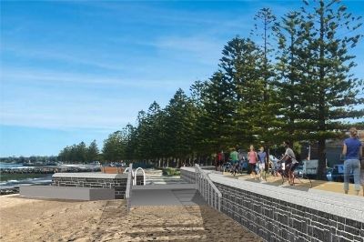 Concept image of the new Altona Foreshore - featuring a ramp down to the sand
